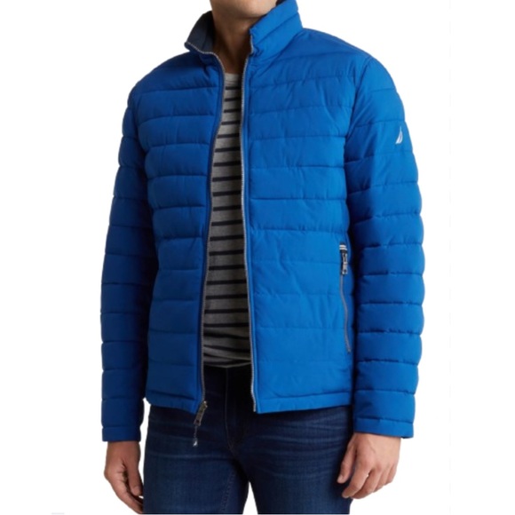 Nautica‎ Water Resistant Reversible Puffer Jacket, Navy/Royal Blue